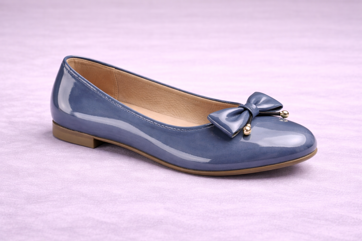 Bailarina de piel charol metalizado