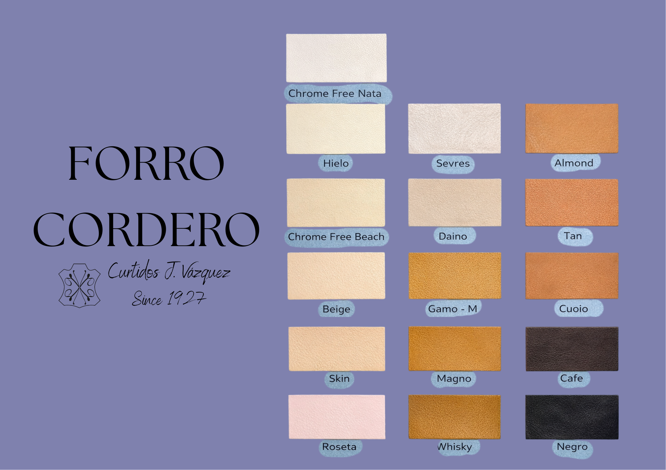 carta de colores forro cordero