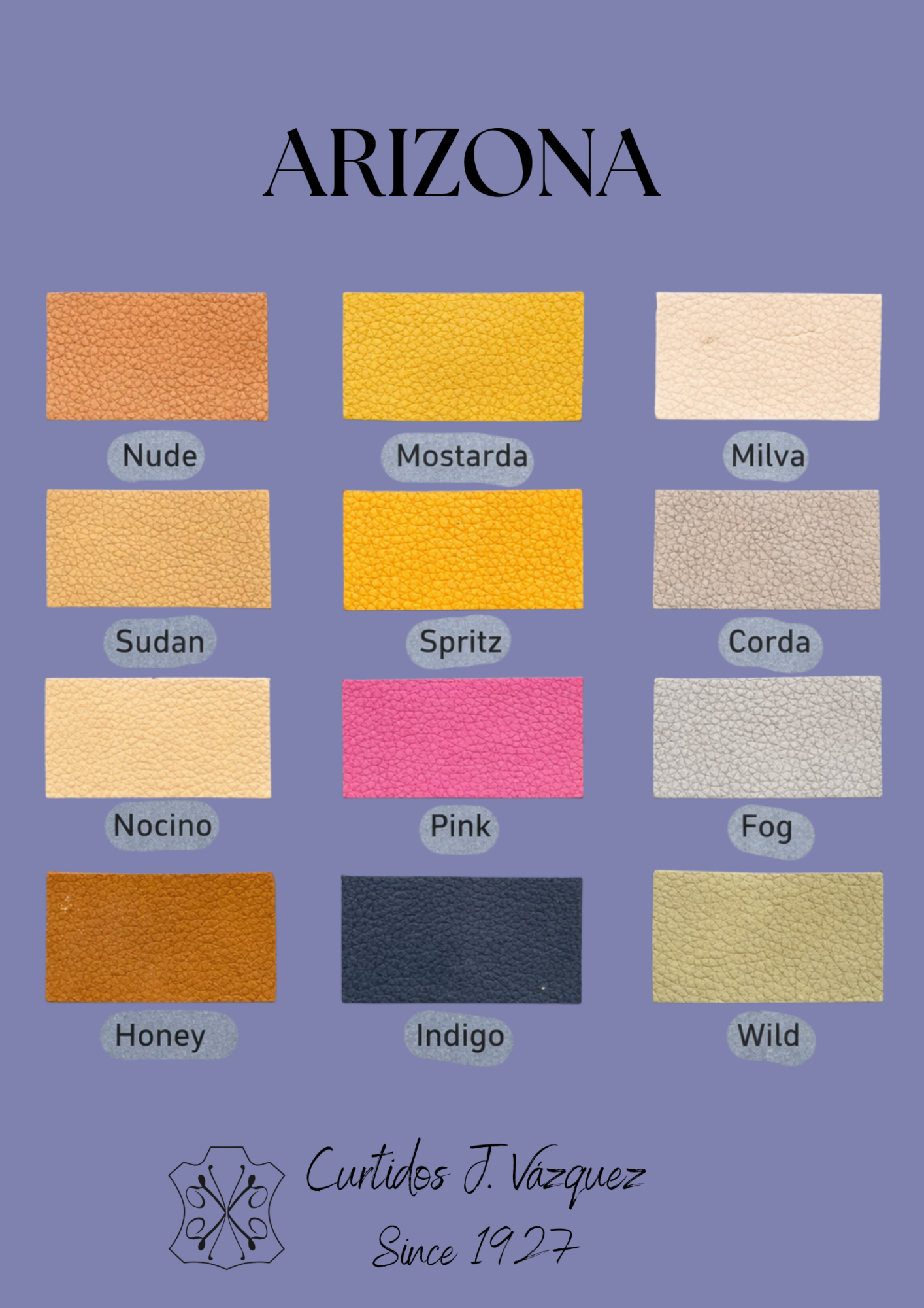 Carta de colores articulo arizona (nobuck)