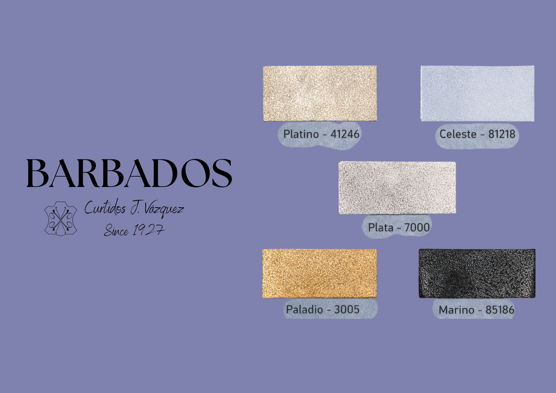 Carta de colores nobuck metalizado