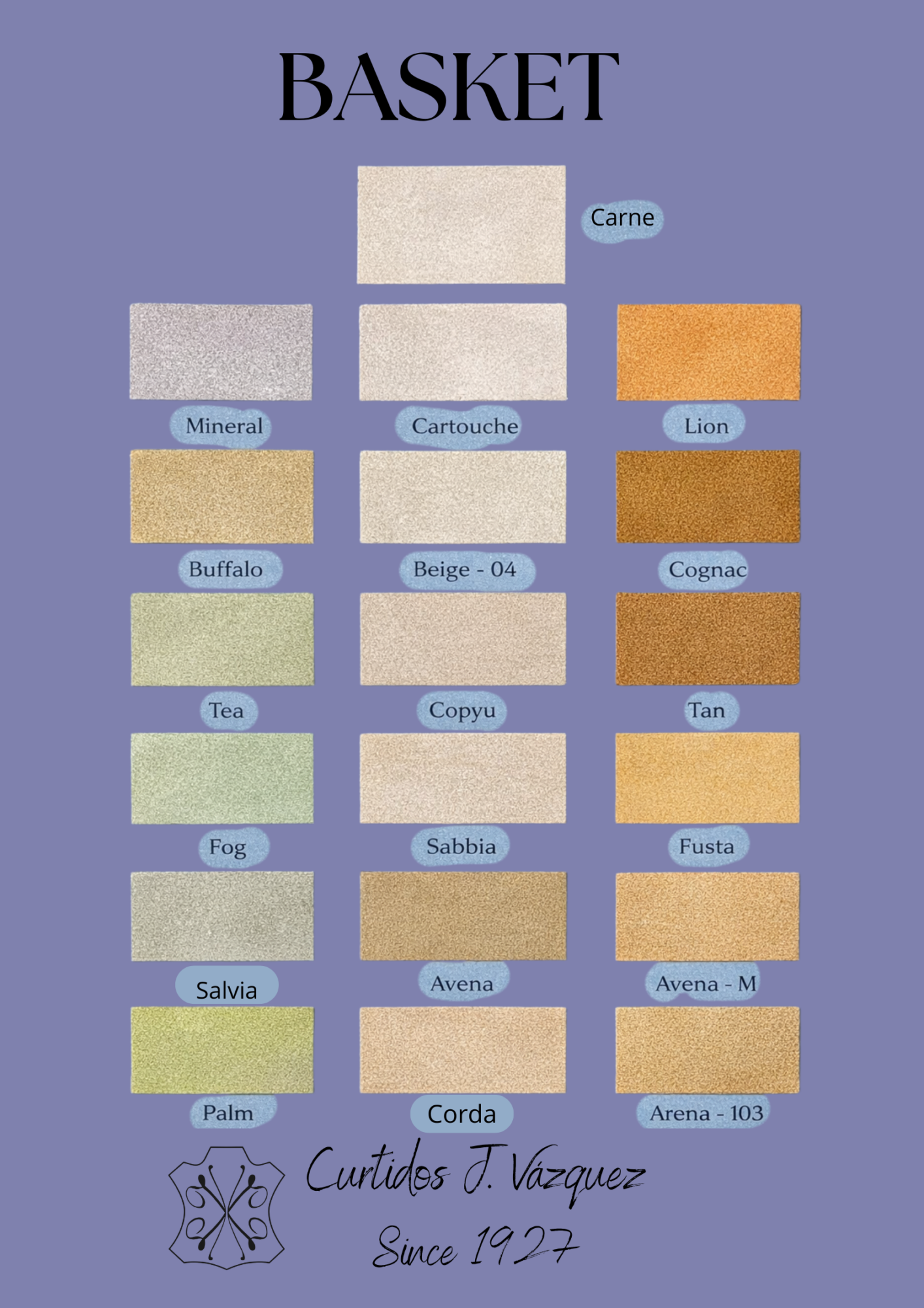 Carta de colores serraje afelpado clasico