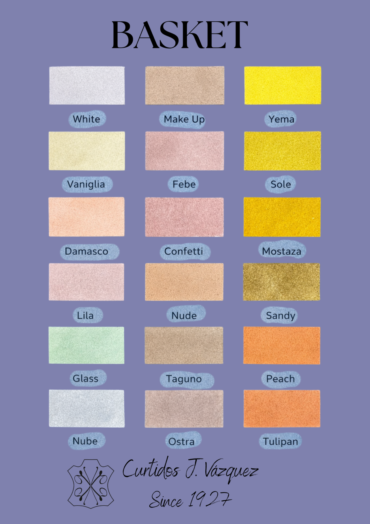 Carta de colores serraje afelpado clasico