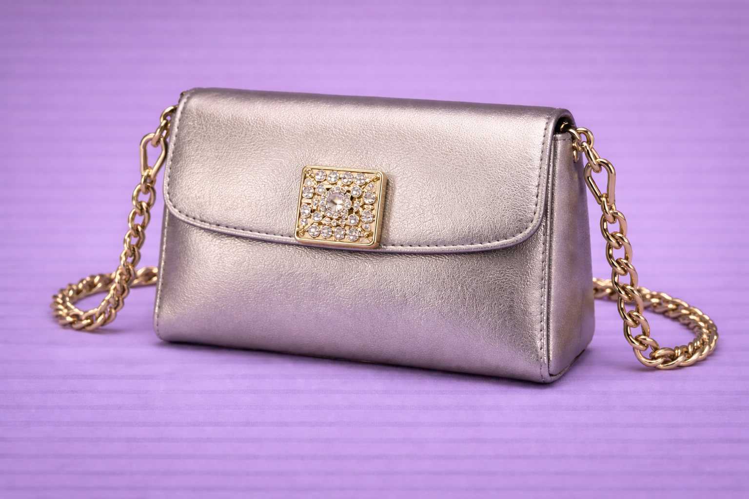 Bolso piel napa metalizada