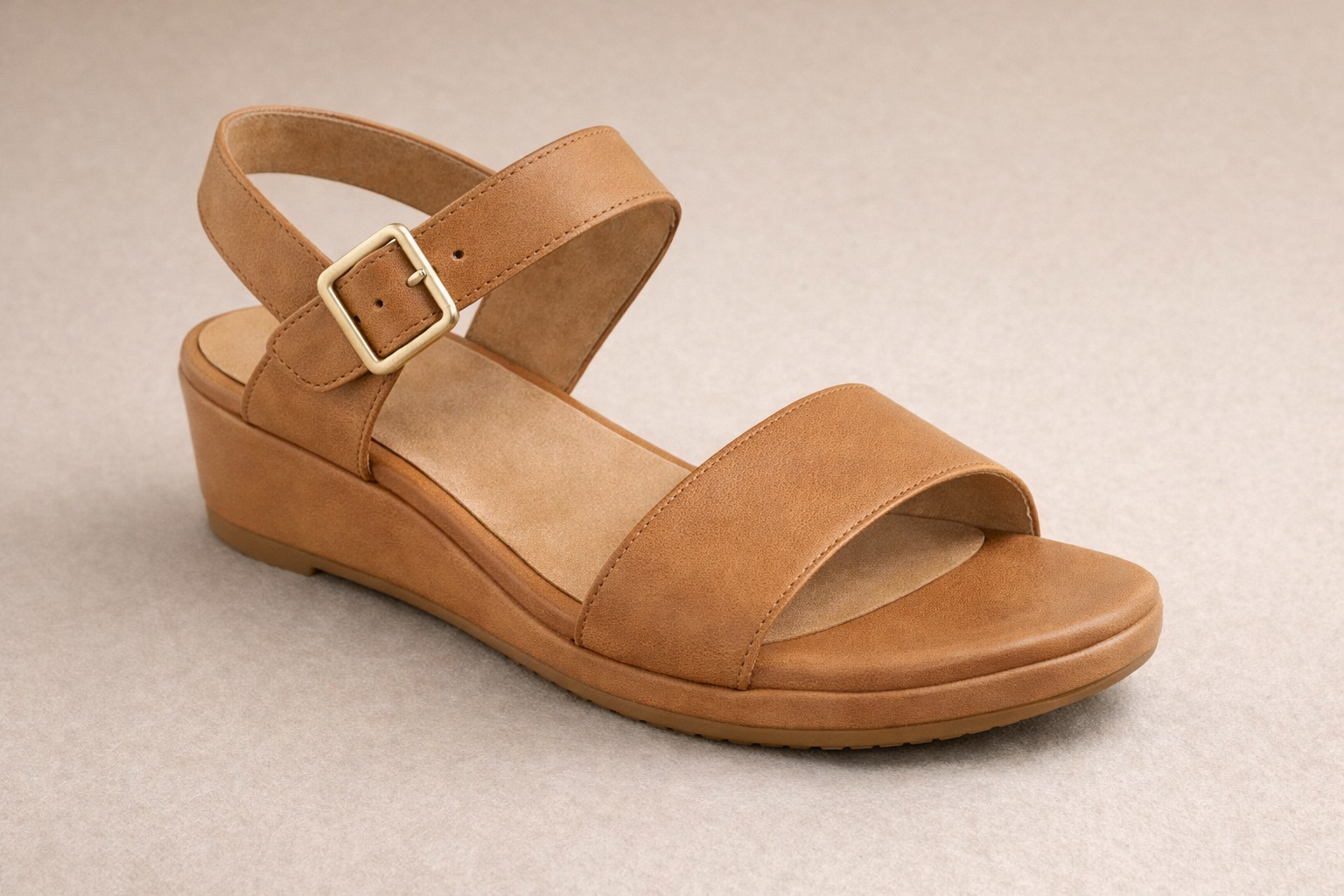 Sandalia mujer de piel vacuno semivegetal