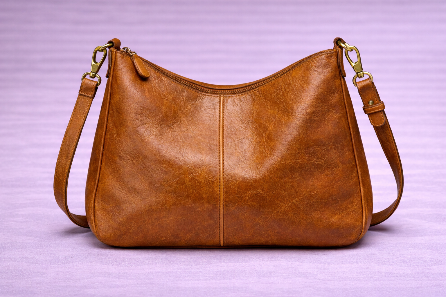 Bolso piel hojas vacuno brillo y roto