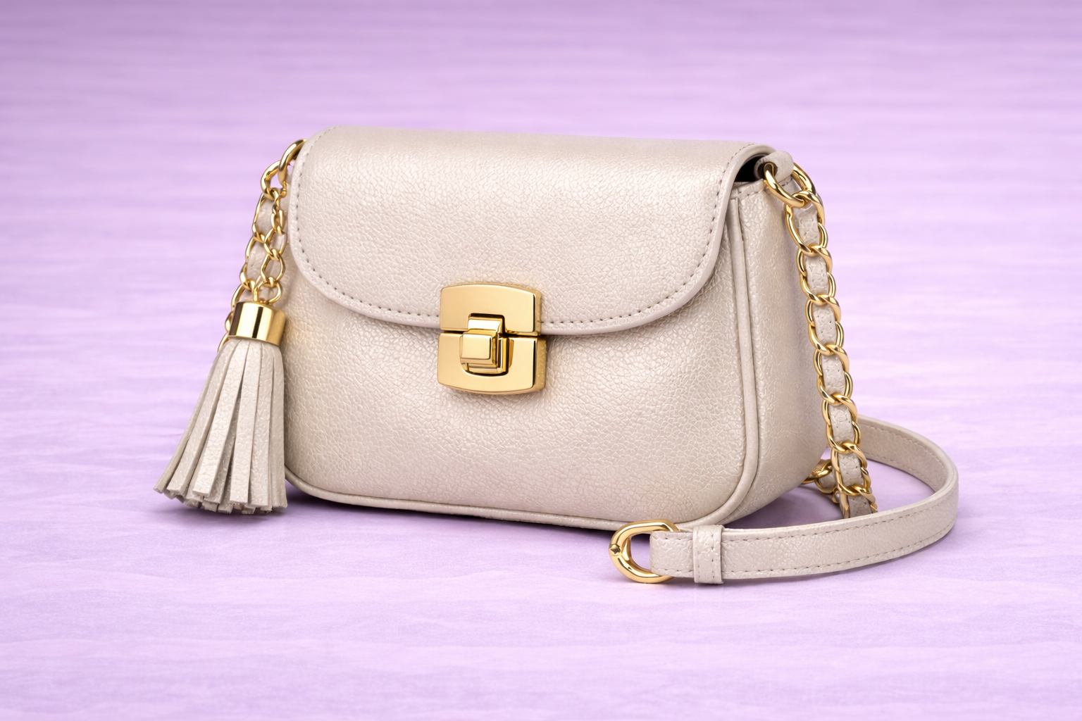 Bolso de piel mestizo metalizado