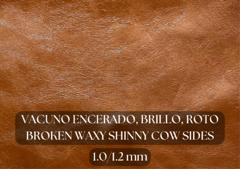Piel hojas vacuno - efecto brillo, encerado y roto