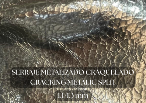 Piel de serraje craquelado metalizado