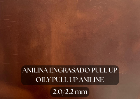 Piel hojas vacuno anilina engrasado pull up