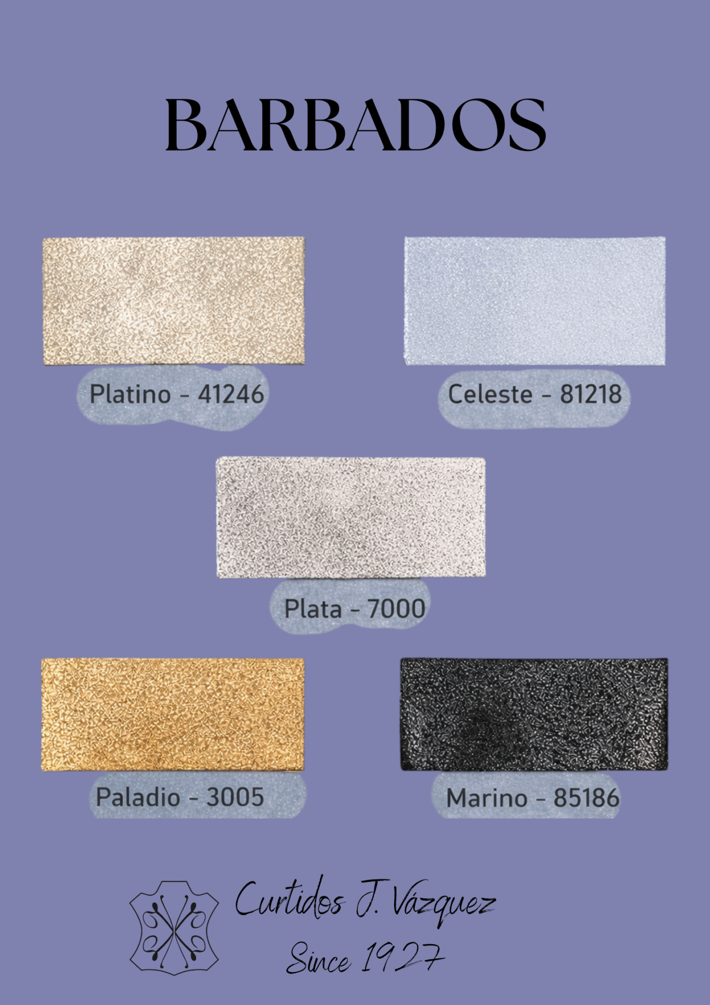 Carta de colores nobuck metalizado (Barbados)