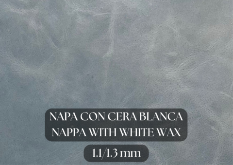Piel napa con cera blanca