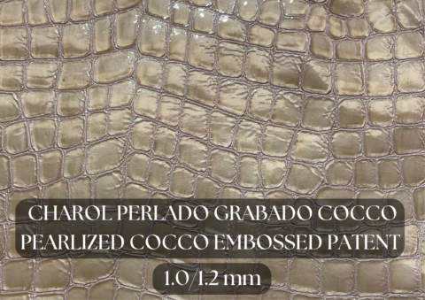 Piel charol perlado grabado cocco