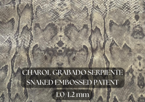Piel charol grabado serpiente