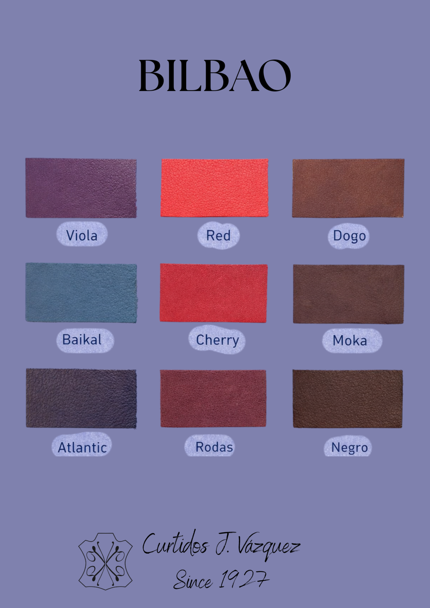 carta de colores napa suave