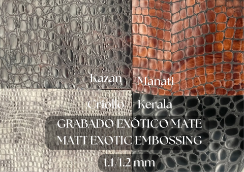 Piel grabado exótico mate