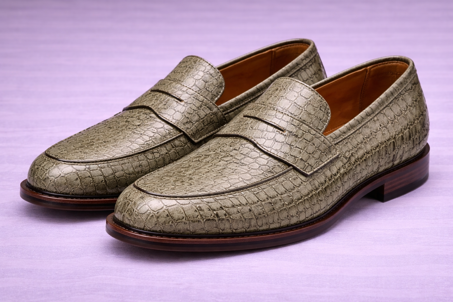 mocasiones piel mate grabado exotico
