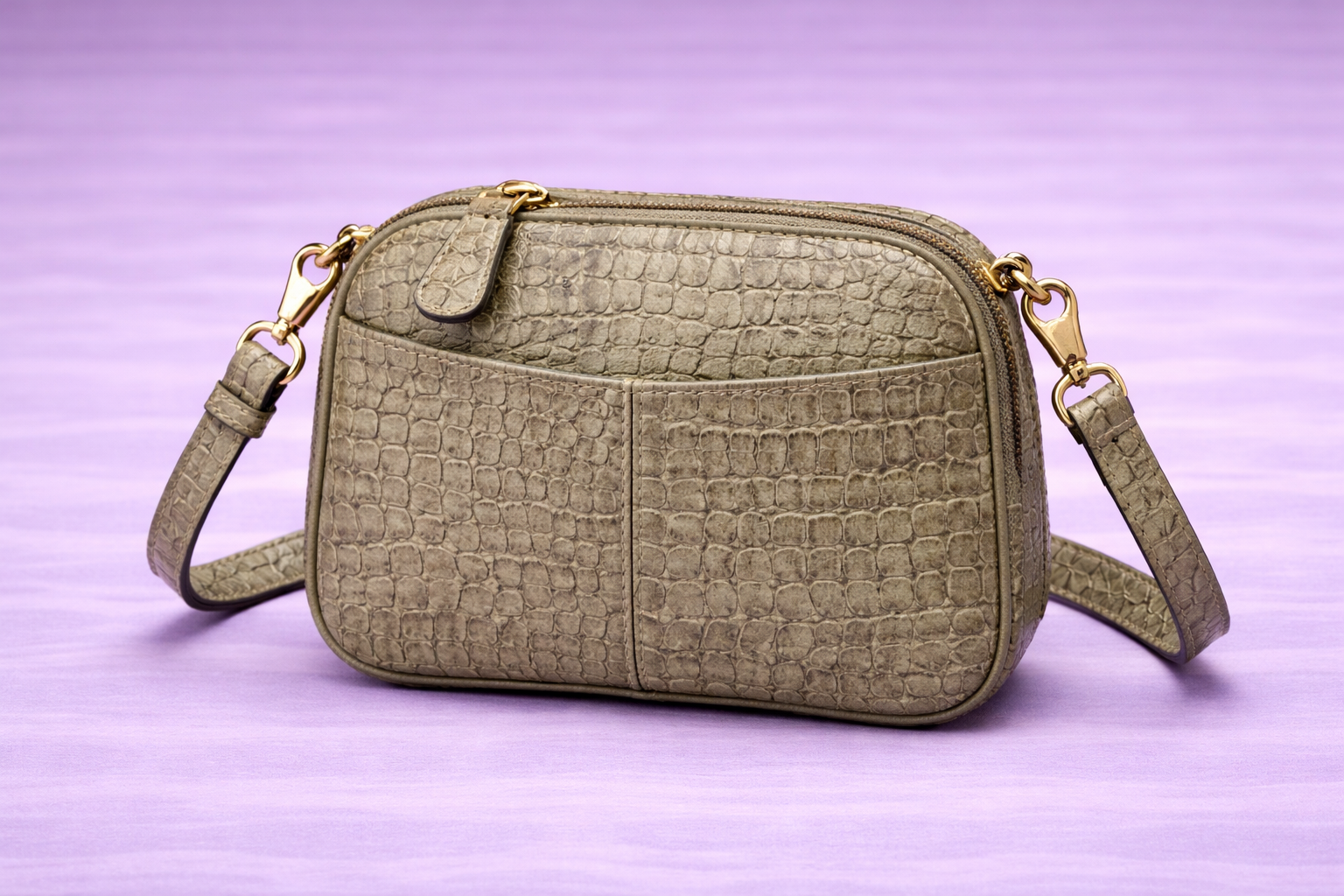 Bolso piel grabado exotico mate