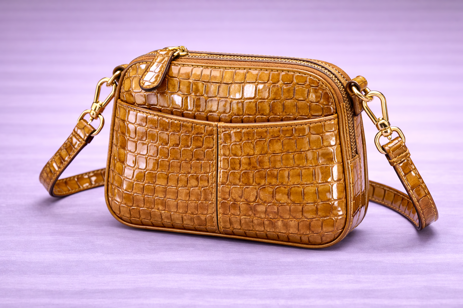 Bolso piel charol grabado exotico