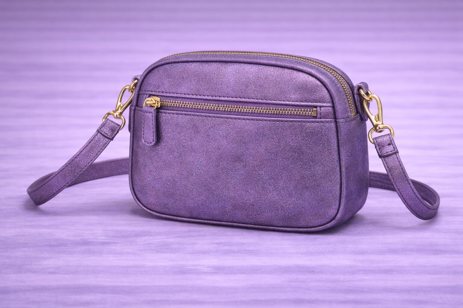 Bolso de piel serraje metalizado