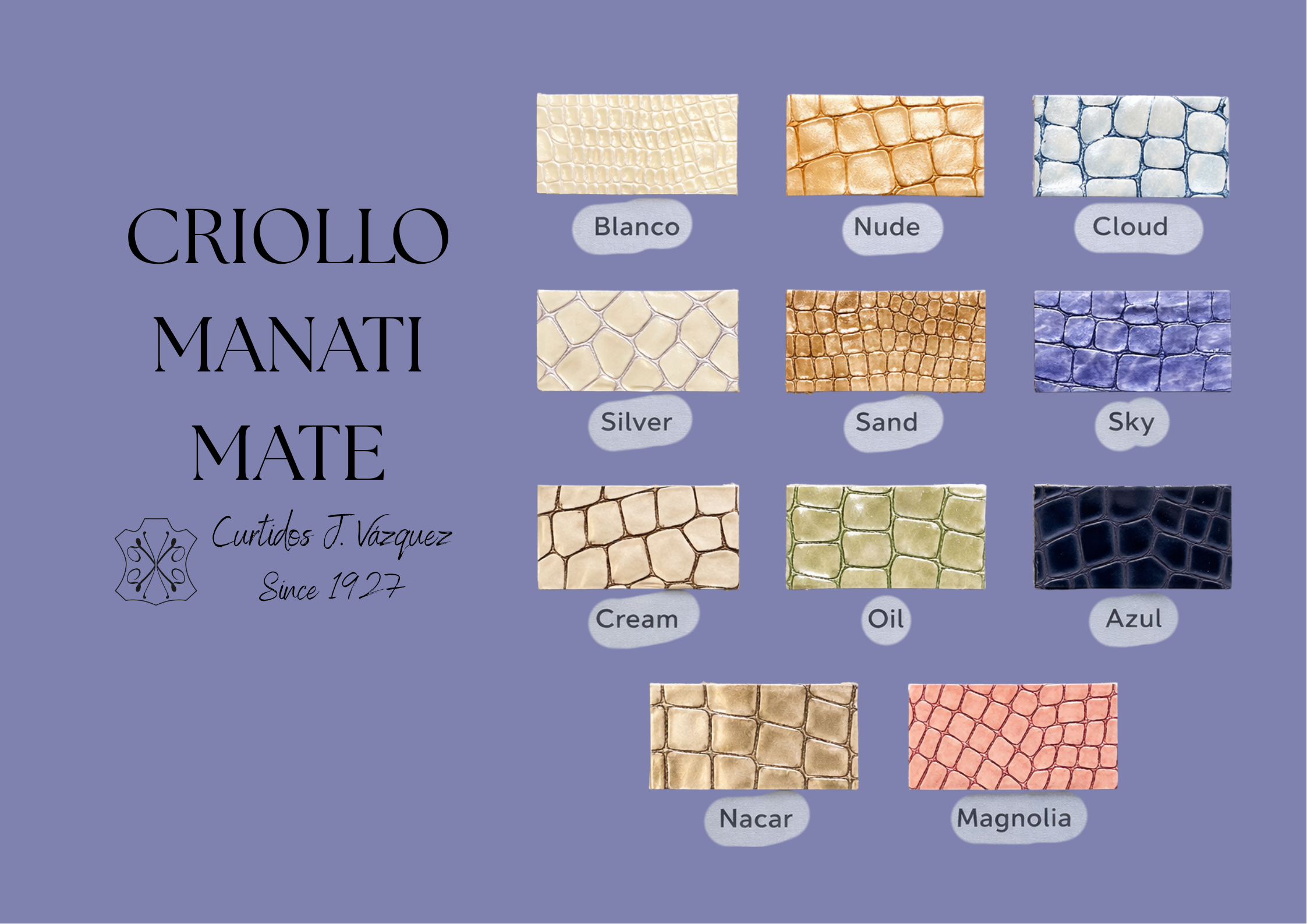 Carta de colores piel grabado exotico mate