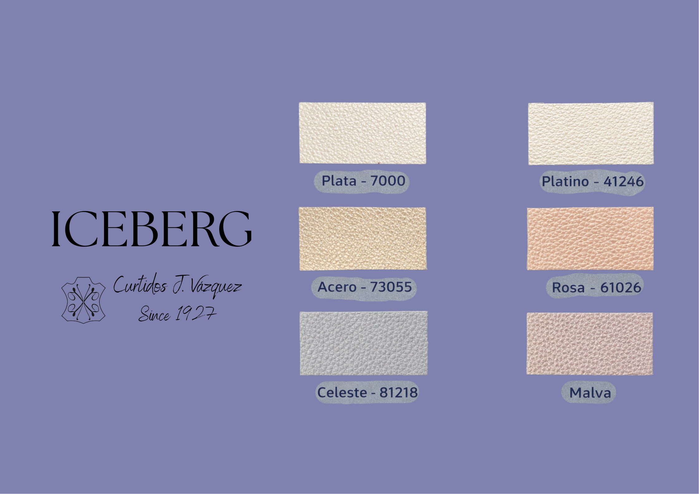 Carta de colores piel napa grabada perlada