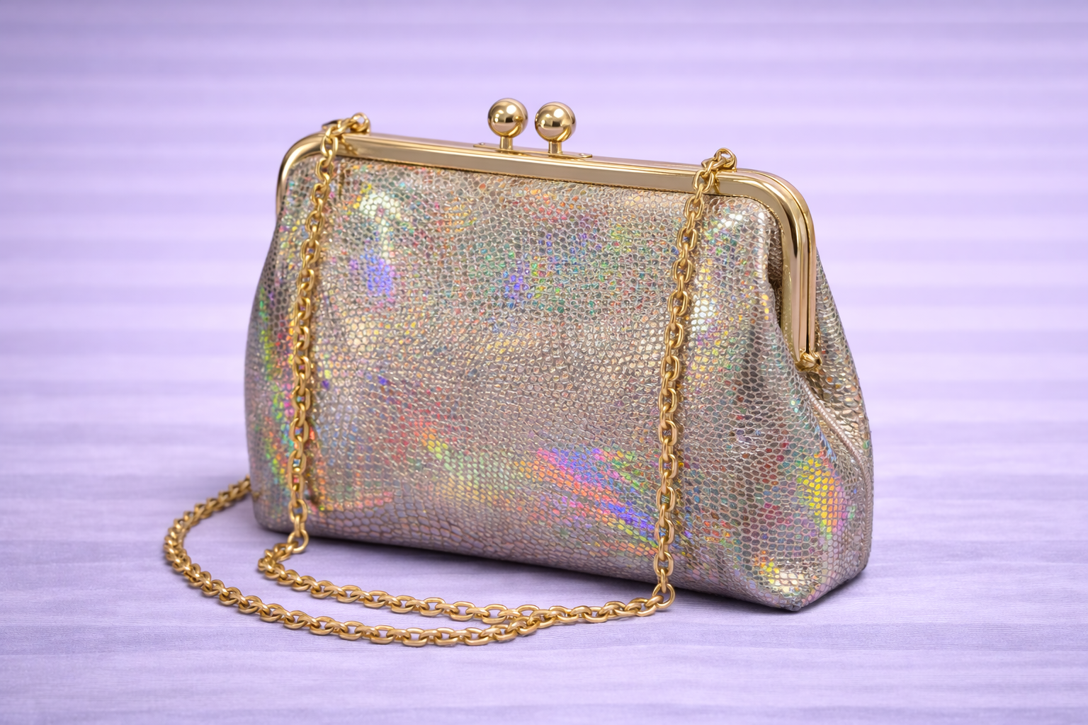 Bolso pequeño grabado exotico efecto iris