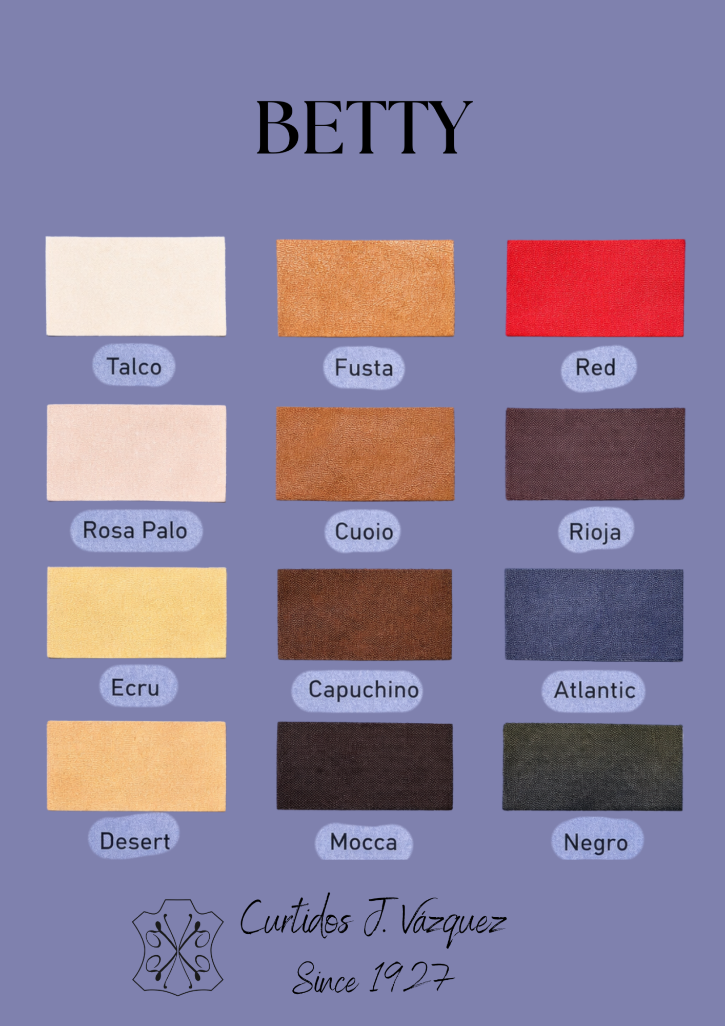 Carta de colores napa lisa