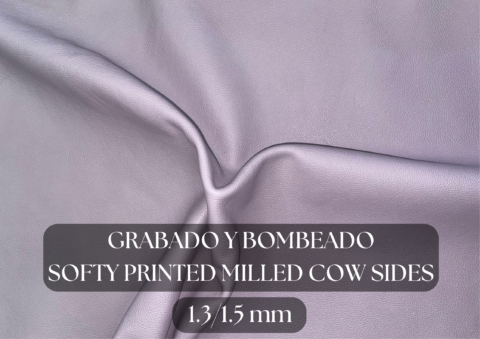 Piel de vacuno grabada y bombeada