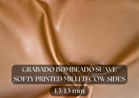 Piel vacuno grabado y bombeado suave