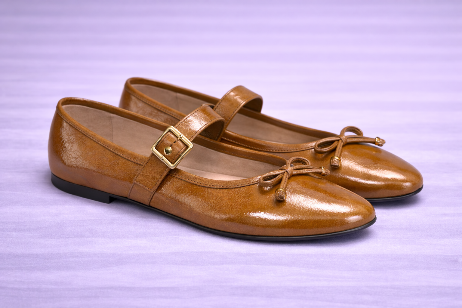 Bailarinas de piel napa clasica brillo