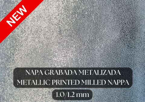 Piel napa grabada metalizada