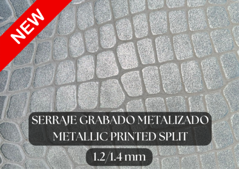 Piel de serraje grabado metalizado